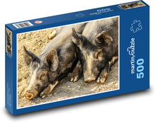 Schweine - Ferkel, Nutztiere Puzzle 500 Teile - 46 x 30 cm