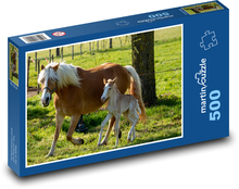 Kobyla - hříbě, kůň Puzzle 500 dílků - 46 x 30 cm