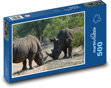 Nashörner - Tiere, Säugetiere Puzzle 500 Teile - 46 x 30 cm