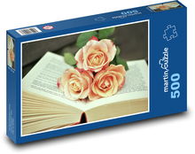 Pages book - roses, read Puzzle of 500 pieces - 46 x 30 cm 