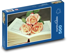 Stránky knihy - ruža, čítať Puzzle 500 dielikov - 46 x 30 cm 