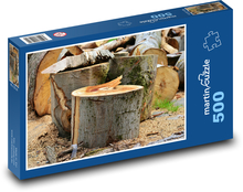 Baumstamm - Stumpf, Holz Puzzle 500 Teile - 46 x 30 cm