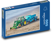 Traktor - úklid pláže, moře Puzzle 500 dílků - 46 x 30 cm