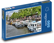 Kanál - Amstrdam, hausbót Puzzle 500 dielikov - 46 x 30 cm 
