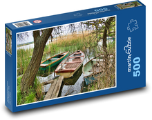 Lodě - jezero, příroda Puzzle 500 dílků - 46 x 30 cm