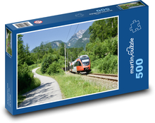 Vlak - hory, železnice Puzzle 500 dílků - 46 x 30 cm