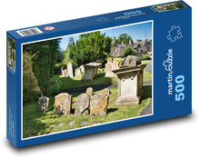 Hřbitov - hroby, středovéké náhrobky Puzzle 500 dílků - 46 x 30 cm