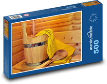Dřevěná sauna - wellness, odpočinout si Puzzle 500 dílků - 46 x 30 cm