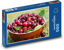 Rote Kirschen - Frucht, Ernte Puzzle 500 Teile - 46 x 30 cm