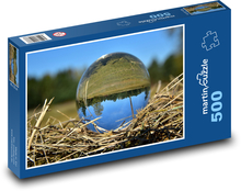 Sklenená guľa - odraz, krajina Puzzle 500 dielikov - 46 x 30 cm 