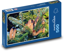 Szyszka - jodła, drzewo iglaste Puzzle 500 elementów - 46x30 cm