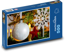 Christmas balls - decoration, snowflake Puzzle of 500 pieces - 46 x 30 cm 