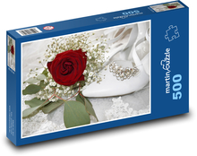 Hochzeitsblume - Rosen, Schuhe Puzzle 500 Teile - 46 x 30 cm