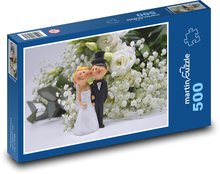 Para Młoda - dekoracje ślubne, bukiet Puzzle 500 elementów - 46x30 cm