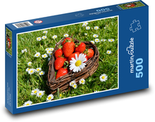 Erdbeeren - Herz, Korb Puzzle 500 Teile - 46 x 30 cm