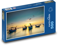 Západ slunce - lodě, přístav Puzzle 500 - 46x30 cm