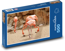 Plameňáci - ptáci, zoo Puzzle 500 dílků - 46 x 30 cm