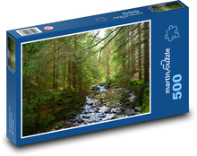 Les - potok, příroda Puzzle 500 dílků - 46 x 30 cm