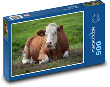 Kuh - Nutztier, Wiese Puzzle 500 Teile - 46 x 30 cm