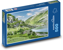 Jezero - hora, příroda Puzzle 500 dílků - 46 x 30 cm