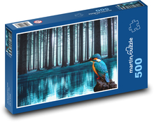 Zimorodek - ptak, drzewa Puzzle 500 elementów - 46x30 cm