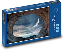 Jeskyně - měsíc, noc Puzzle 500 dílků - 46 x 30 cm