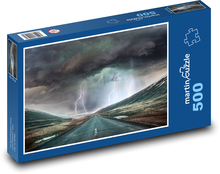 Autostrada - burza, chmury Puzzle 500 elementów - 46x30 cm