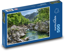 Fluss - Felsen, Wald Puzzle 500 Teile - 46 x 30 cm