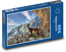 Koza na skale - góra, przyroda Puzzle 500 elementów - 46x30 cm