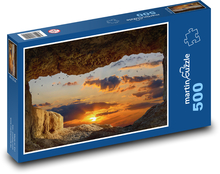 Západ slunce z jeskyně - mraky, krajina Puzzle 500 - 46x30 cm