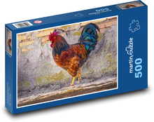 Barevný kohout - drůbež, pták Puzzle 500 dílků - 46 x 30 cm