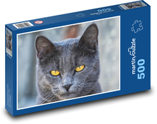 Schwarze Katze - Haustier, Tier Puzzle 500 Teile - 46 x 30 cm