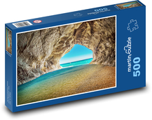 Jaskyňa v mori - pláž, skaly Puzzle 500 dielikov - 46 x 30 cm 