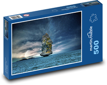 Ostrov v moři - planeta, moře v noci Puzzle 500 dílků - 46 x 30 cm