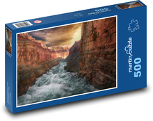 Řeka mezi skalami - příroda, tapeta Puzzle 500 dílků - 46 x 30 cm