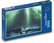 Nordlichter - Eis, Winter Puzzle 500 Teile - 46 x 30 cm