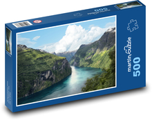 Fiord - Norwegia, morze Puzzle 500 elementów - 46x30 cm