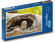 Sovie hniezdo - vták, strom dutý Puzzle 500 dielikov - 46 x 30 cm 
