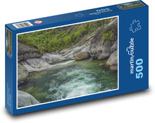 Fluss im Wald - Natur, Landschaft Puzzle 500 Teile - 46 x 30 cm