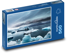 Ledové kry - moře, oceán v noc Puzzle 500 dílků - 46 x 30 cm