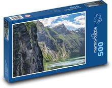 Norsko - jezero, Fjordy Puzzle 500 dílků - 46 x 30 cm