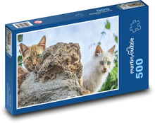 Číhajúce mačky - domáci miláčikovia, zvieratá Puzzle 500 dielikov - 46 x 30 cm 