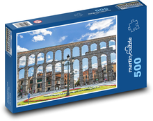 Akvadukt Segovie - Španělsko, Pyrenejský poloostrov Puzzle 500 dílků - 46 x 30 cm