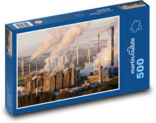 Továrna, komíny, průmysl Puzzle 500 dílků - 46 x 30 cm