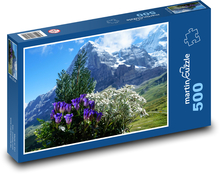 Kvety - hory, Alpy Puzzle 500 dielikov - 46 x 30 cm 