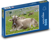 Cow - cattle, mountains Puzzle of 500 pieces - 46 x 30 cm 