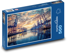 Hafen - Containerkräne Puzzle 500 Teile - 46 x 30 cm