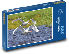 Letící labutě - jezero, ptactvo Puzzle 500 dílků - 46 x 30 cm