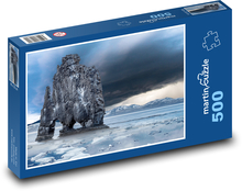 Skála v moři - příroda, led  Puzzle 500 dílků - 46 x 30 cm