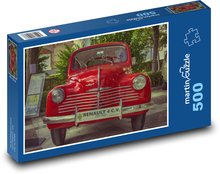 Červené auto - retro, automobil Puzzle 500 dílků - 46 x 30 cm